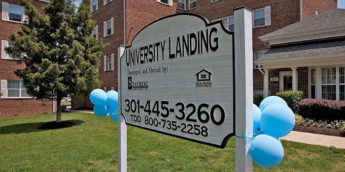 University Landing Exterior Sign